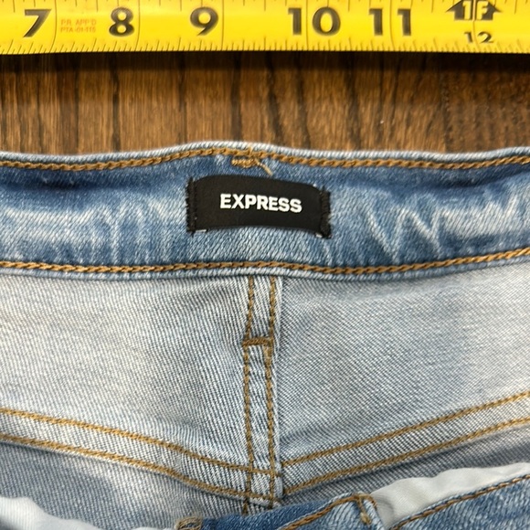 Express Long Light Blue Fade Wide Legs 70s Flare Women's Jeans 16L - Picture 8 of 13